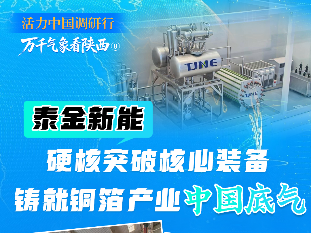 活力中国调研行·万千气象看陕西⑧丨泰金新能：硬核突破核心装备 铸就铜箔产业中国底气