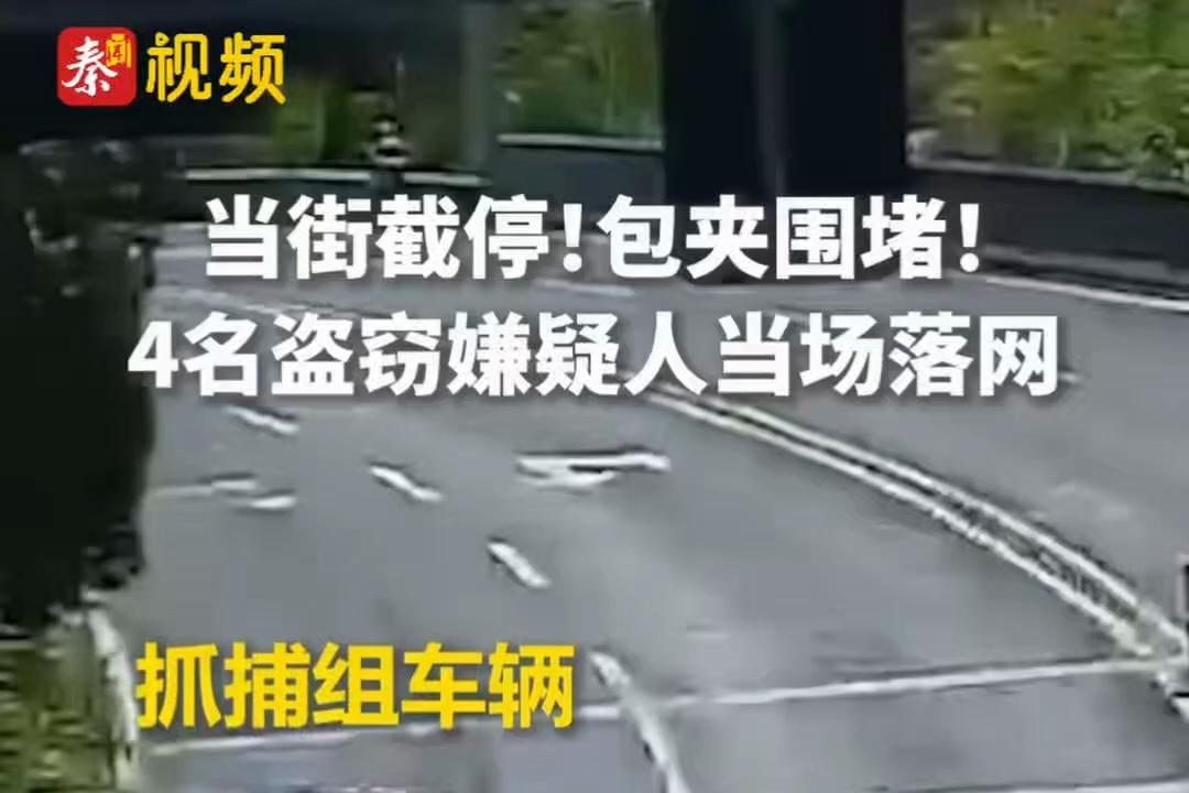 当街截停、包夹围堵！多警种协同作战拦停车辆，4名盗窃嫌疑人当场落网。